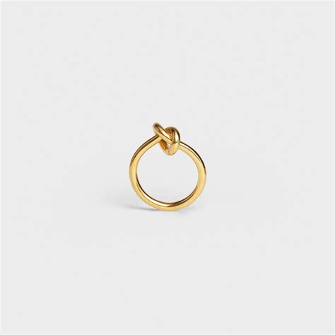 KNOT DOUBLE RING IN BRASS WITH GOLD FINISH 